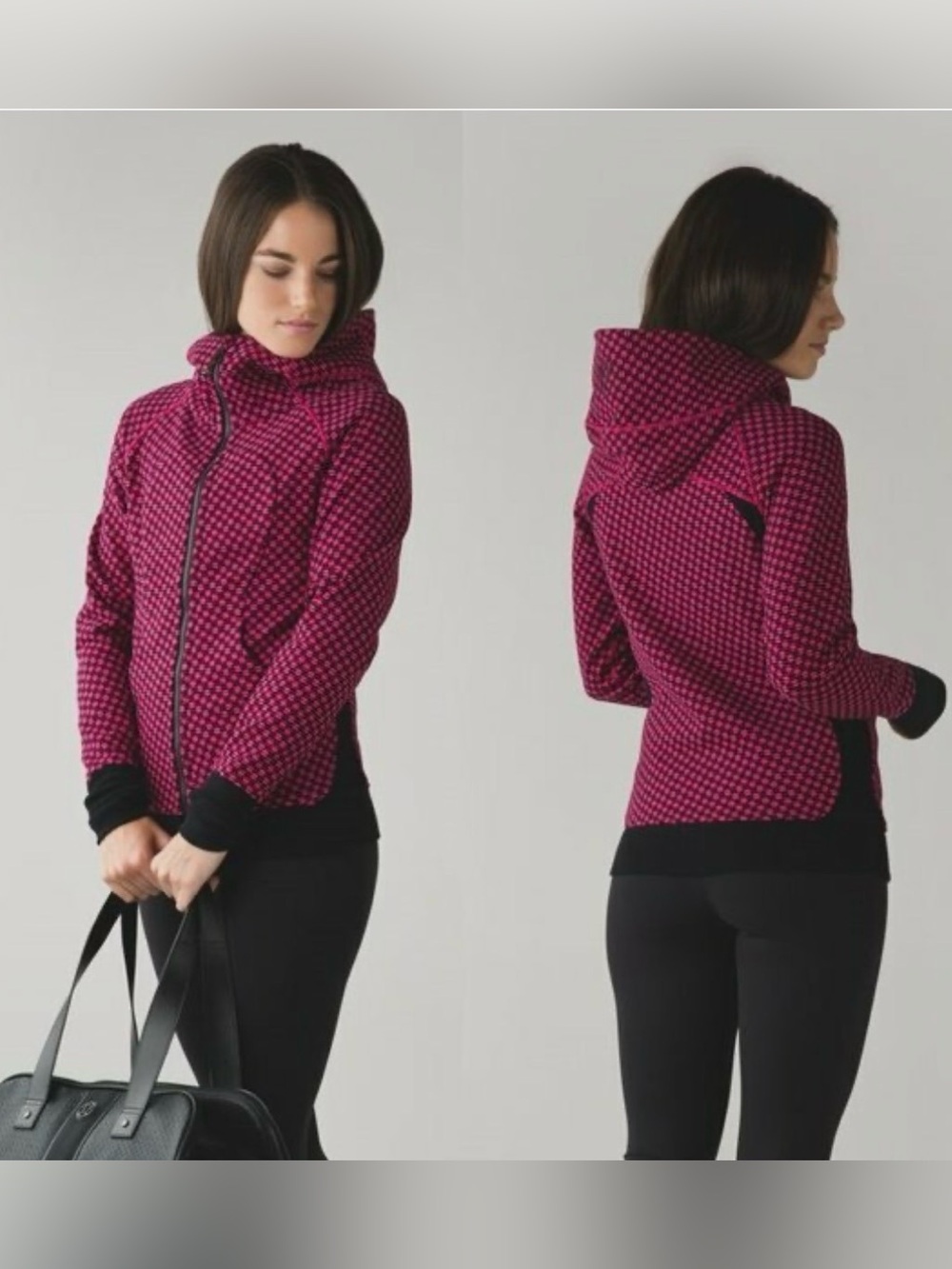 Lululemon Scuba Hoodie I|I Deep Dive Berry Rumble Black / Black size 6